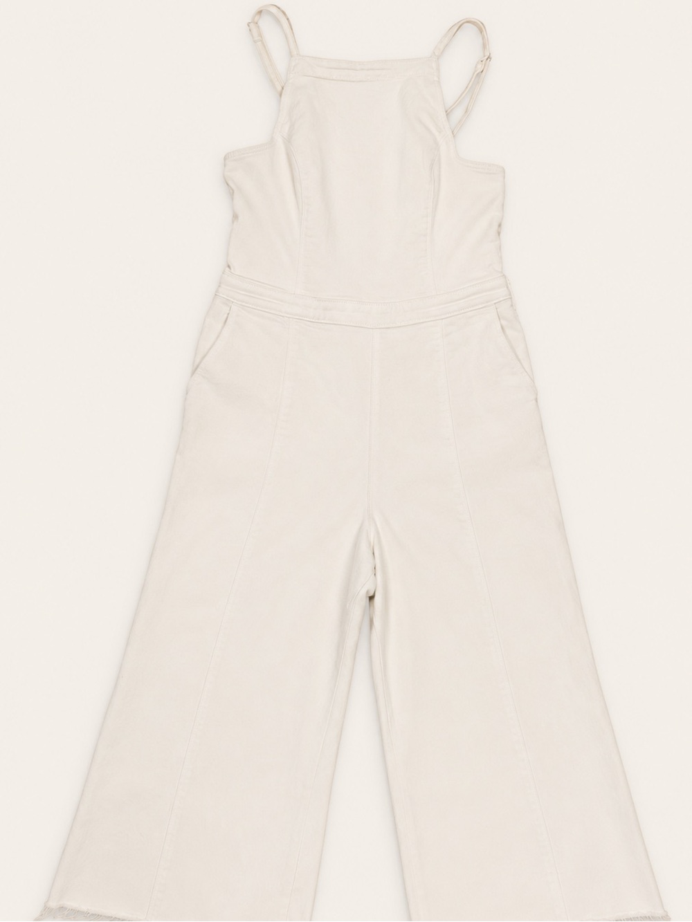 Hollister Women's Denim Cream Wide-Leg Jumpsuit - Medium - Picture 4 of 5